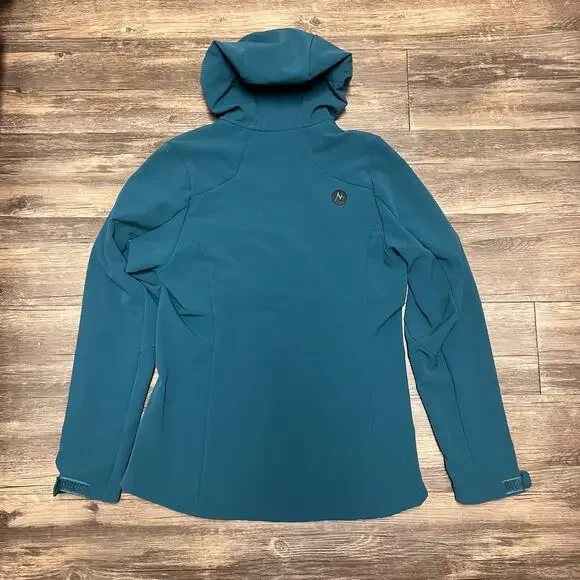 Marmot Moblis Softshell Jacket Womens S Teal Hooded Stretch Gorpcore Windbreaker - Picture 3 of 12